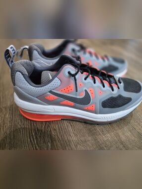 Nike Kids Gray and Coral Accent Running Sneakers